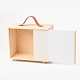 木製収納ボックス  アクリル透明カバーとハンドル付き  長方形  バリーウッド  19.5x11x30.5cm CON-B004-04B-3