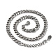 304 collar de cadena de eslabones cubanos con corte de diamante de acero inoxidable NJEW-D045-09P-2