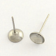 304 Stainless Steel Post Stud Earring Findings STAS-R063-50-1