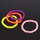 Braccialetti per bambini con perle di vetro smerigliato elastico per la giornata dei bambini BJEW-JB01768-1