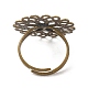 Componentes del anillo de filigrana de bronce ajustable KK-G233-M04-3