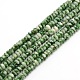 Facette tache verte naturelle jasper rondelle brins de perles G-M065-4mm-05-1