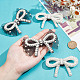 4 шт. 2 стиля бант полиэстер стразы украшения для обуви AJEW-HY0001-79-3