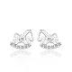 Rocking Horse Silver Color Plated Brass Cubic Zirconia Stud Earrings EJEW-BB09818-1