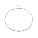 Halskette mit Herzanhänger aus klarem Zirkonia und Tennisketten NJEW-E042-02P-1