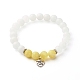 Bracelets en perles de jade blanc naturel teint (teint) BJEW-JB06660-2