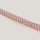 2 Row Golden Aluminum Studded Faux Suede Cord LW-D005-16G-2