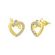 925 Sterling Silver Heart Stud Earrings STER-M116-02G-2