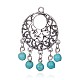 Synthetic Turquoise Pendants PALLOY-G121-01AS-1
