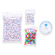 1 sac 1200pcs acrylique opaque rond plat avec lettres et perles de coeur DIY-YW0002-32-1