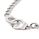 304 Stainless Steel Handcuff Pendant Neckkace with Curb Chains for Men Women NJEW-TA00038-5
