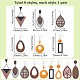 Sunnyclue 9 paire 9 style larme & rectangle & triangle boucles d'oreilles pendantes en bois naturel ensemble EJEW-SC0001-35-2