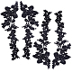 ポリエステル刺繍レースアップリケ  チャイナドレスの飾りアクセサリー  ドレス  花  ブラック  435x122x1mm DIY-WH0401-95-1