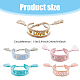 Fibloom 5pcs 5 couleurs ensemble de bracelets de cordon tressé en nylon réglable BJEW-FI0001-12-2
