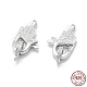 Rhodium Plated 925 Sterling Silver Lobster Claw Clasps STER-L055-066P-1