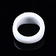 不透明なアクリル指輪  ハート  ホワイト  usサイズ7 1/4(17.5mm) RJEW-Q162-001F-5