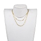 Brass Chain Tiered Necklaces NJEW-JN02830-4