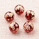 Flower Picture Printed Glass Round Beads GLAA-J089-12mm-A03-1
