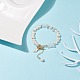 Chips de pierre mélangées naturelles et bracelet de perles avec breloques de boulon d'éclairage en émail BJEW-JB08332-M-3