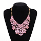Fashion Women Jewelry Zinc Alloy Glass Rhinestone Bib Statement Choker Collar Necklaces NJEW-BB15116-C-6
