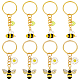 Dicosmetic 8 Uds 2 estilos llavero con dijes de abeja dorada llaveros de abeja de miel con rhinestone llavero lindo animal llavero de abejorro aleación de esmalte insecto llavero para mujer bolsos monederos KEYC-DC0001-14-1