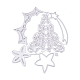 クリスマス炭素鋼切断ダイステンシル  DIYスクラップブッキング/フォトアルバム用  装飾的なエンボス印刷紙のカード  クリスマスツリー  マットプラチナカラー  148x113.3x0.7mm DIY-K015-11-1