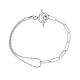 Браслеты из нержавеющей стали 304 с цепочками из шариков и скрепок для женщин BJEW-JB12716-2