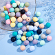 DICOSMETIC 72Pcs 12 Colors Silicone Loose Beads Round Rubber Beads Colorful Faceted Beads Colorful Round Silicone Beads Multiple Beads Kits for DIY Craft Bracelet Necklaces Jewelry Making SIL-DC0001-05-5