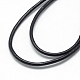 スプレー塗装の革ネックレス作り  鉄の留め金付き  プラチナ  ブラック  17.7インチ（45cm）  2mm WL-R003-2.0mm-01-4