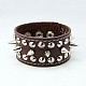 Punk rock bracelets en cuir de style mixte BJEW-G043-1-2