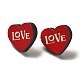 Boucles d'oreilles en bois imprimées sur le thème de la saint-valentin pour femmes EJEW-B029-03-1