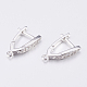 Brass Micro Pave Cubic Zirconia Hoop Earring Findings with Latch Back Closure ZIRC-K075-30P-2
