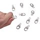 PandaHall Elite 10 Pcs Brass Heart Rhinestone Lobster Claw Clasps Cord End 25x13mm for Jewelry Making Finding Silver KK-PH0003-09S-4