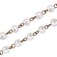 Chaînes en perles de verre rondes manuelles pour fabrication de bracelets et colliers AJEW-JB00035-02-4