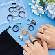 Unicraftale 16Pcs 16 Styles 201 Stainless Steel Grooved Finger Ring Settings STAS-UN0051-07-4
