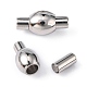 Smooth 304 Stainless Steel Magnetic Clasps with Glue-in Ends STAS-Q141-1