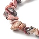 Chip Natural Rhodonite Stretch Beaded Bracelets for Kids BJEW-JB06305-04-2