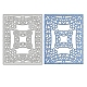炭素鋼カッティングダイステンシル  DIYスクラップブッキング/フォトアルバム用  装飾的なエンボス印刷紙のカード  花の長方形  マットプラチナカラー  137x107mm DIY-WH0170-083-1