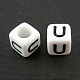 Perles européennes de lettre en acrylique X-OPDL-R050-10mm-U-1