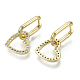 Brass Micro Pave Clear Cubic Zirconia Dangle Huggie Hoop Earrings KK-R137-022-NF-3