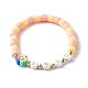 Bracelets en perles de pâte polymère faites main BJEW-JB06492-5