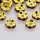 Brass Rhinestone Spacer Beads RB-A014-L6mm-22G-1