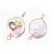 Conectores de eslabones de perlas naturales PEAR-E013-08-3