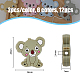 Hobbiesay 12 Uds. Cuentas de animales de dibujos animados de koala de 6 colores SIL-HY0001-11-2