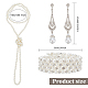 ANATTASOUL Plastic Pearl Beaded Necklace & Wrap Bracelet & Teardrop Dangle Stud Earrings with Crystal Rhinestone SJEW-AN0001-03-2