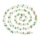 Cadenas de cuentas de perlas de imitación de plástico ABS y vidrio cubo facetado CHS-G026-02KCG-01-3