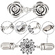 Gorgecraft 4Pcs 4 Style Vintage Alloy Rose Flower & Bowknot Sweater Shawl Clips Brooches Set AJEW-GF0007-24-6