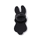 イースターをテーマにしたウサギのエナメルピン  バックパックの服のための電気泳動の黒い合金の動物のブローチ  ロリポップ模様  32x14x2mm JEWB-E018-02EB-06-2
