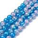 1Strand Two Tone Transparent Crackle Glass Round Beads Strands X-CCG-Q001-10mm-19-1