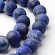 Frosted Round Natural Lapis Lazuli Beads Strands G-J346-27-10mm-1